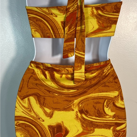 Orange marble o ring dress size small - Picture 4 of 4